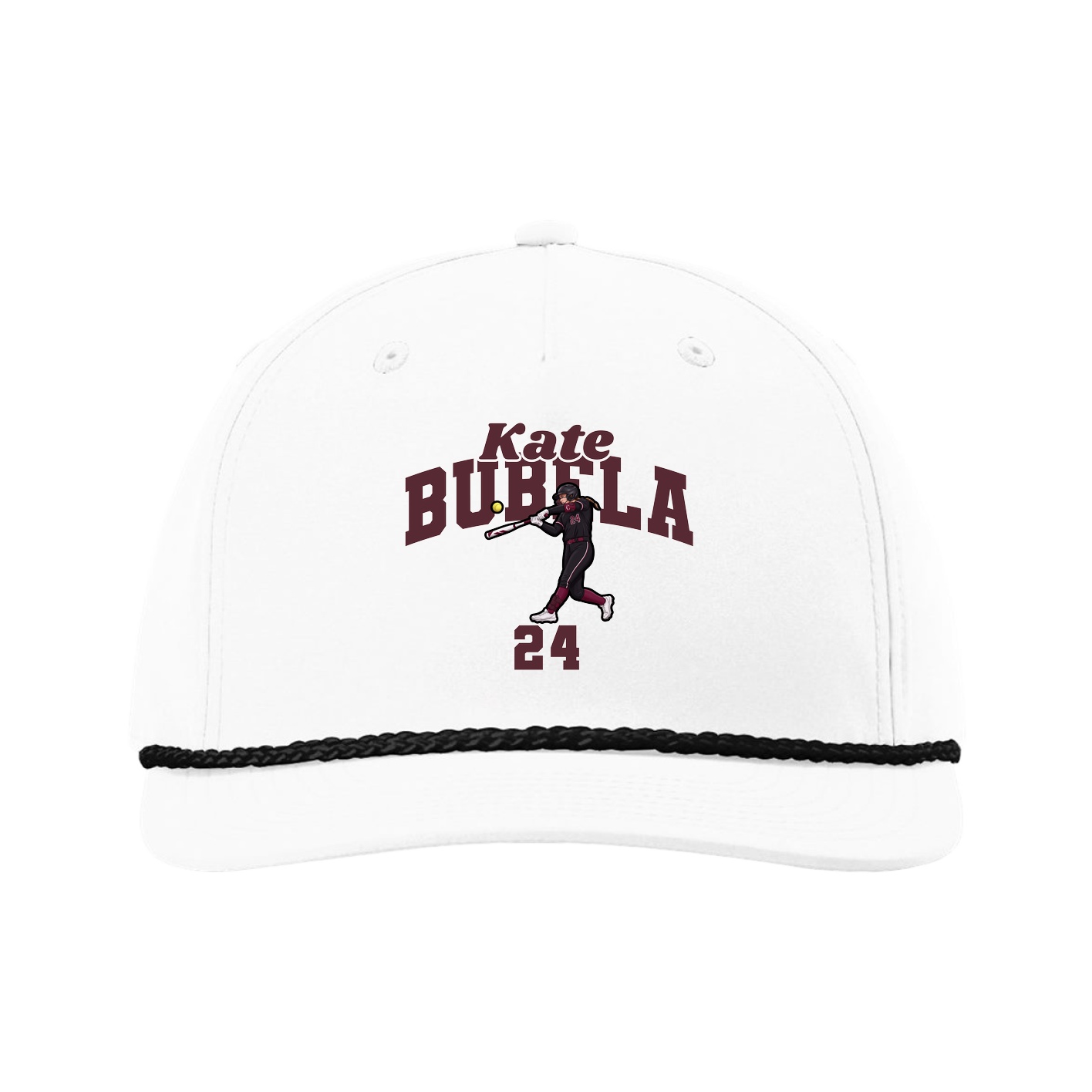Five-Panel Classic Rope Cap — Signature Arch in White