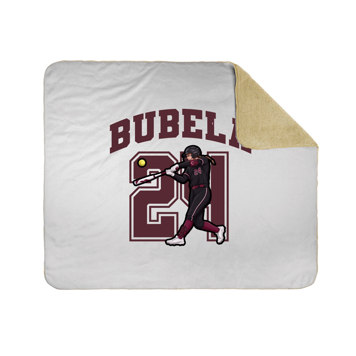 Throw Blanket — Number in White