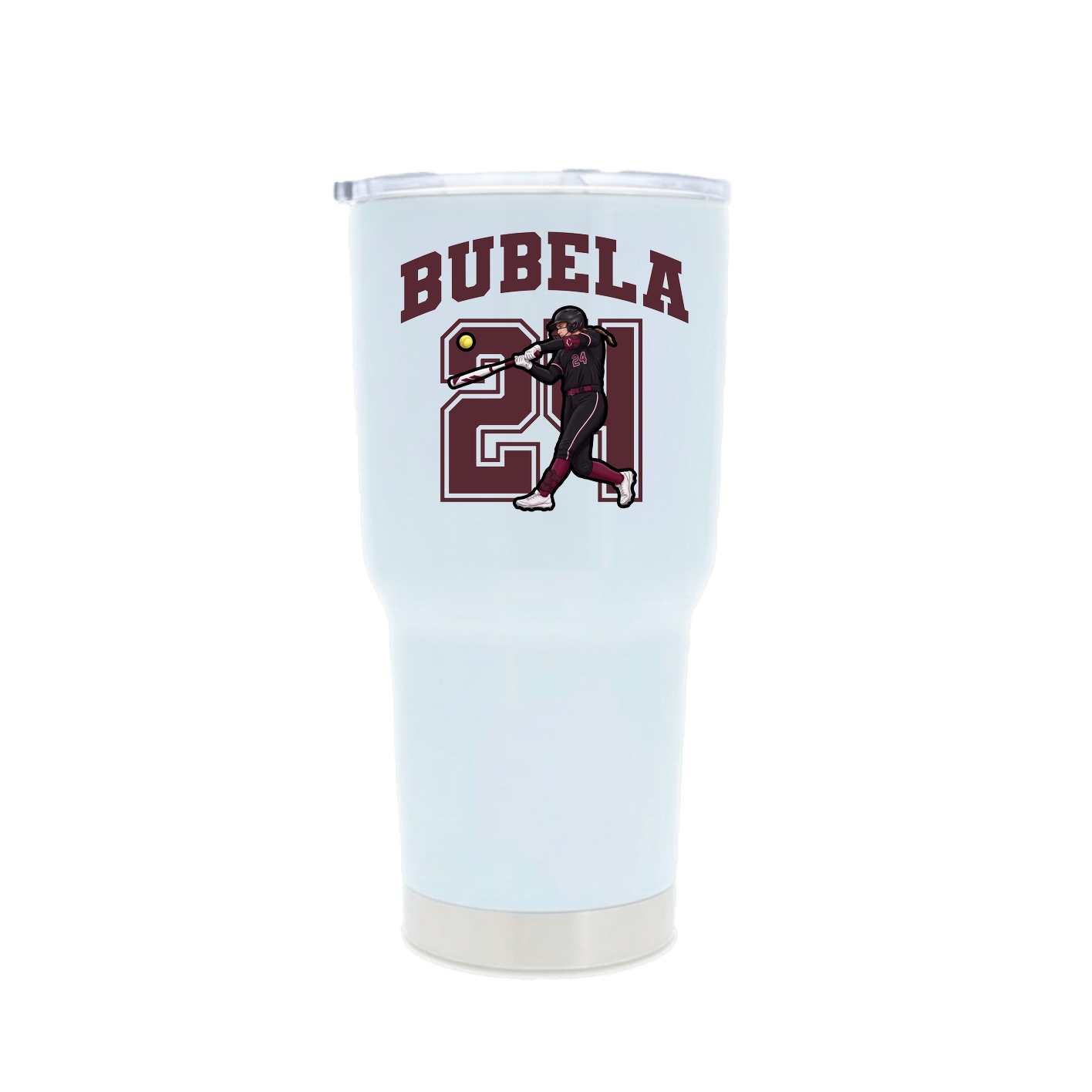 30oz Stainless Steel Tumbler — Number in White