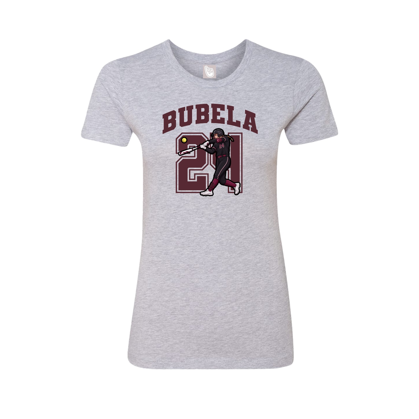 Fitted Women's Tee — Number in Grey