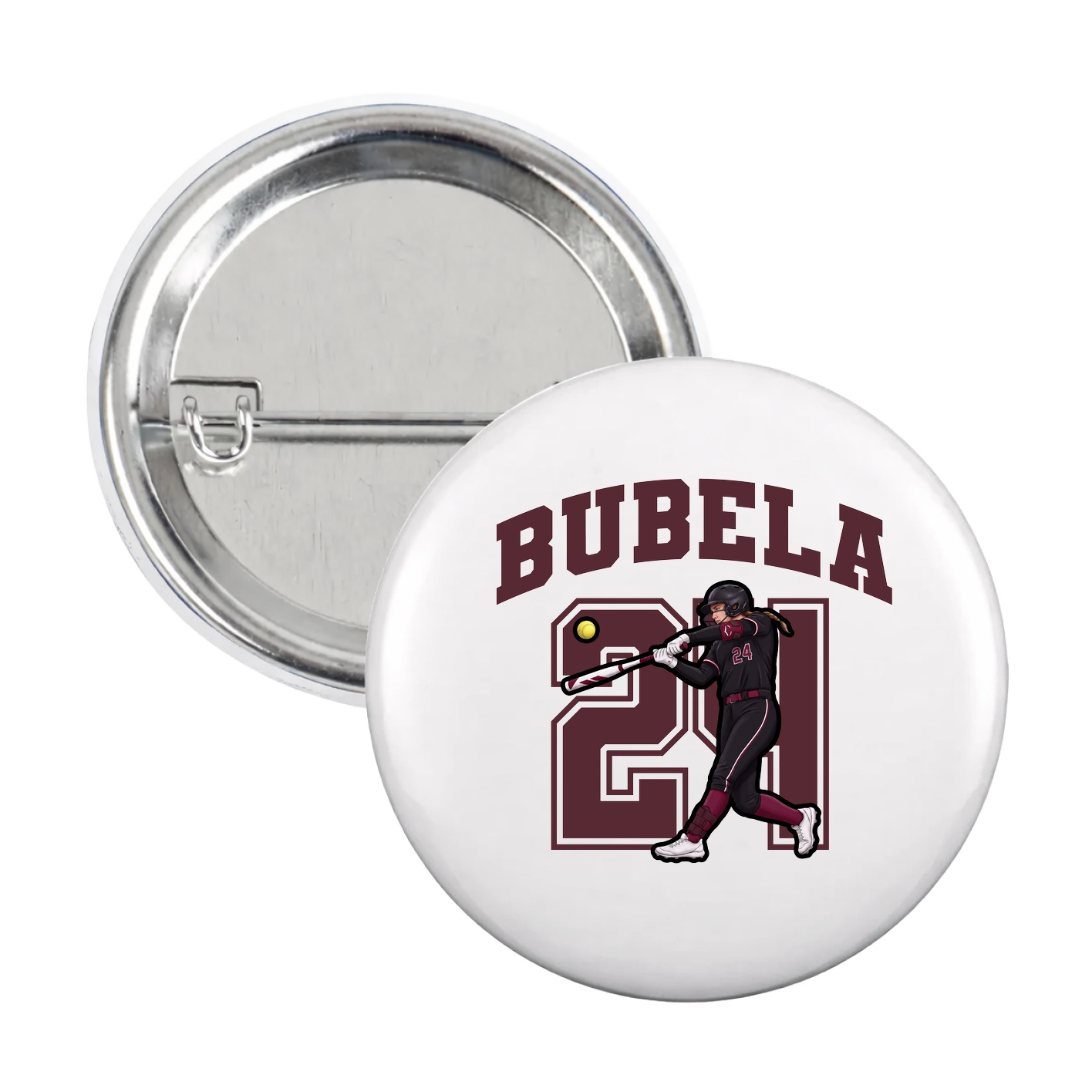 Game Day Button — Number in White