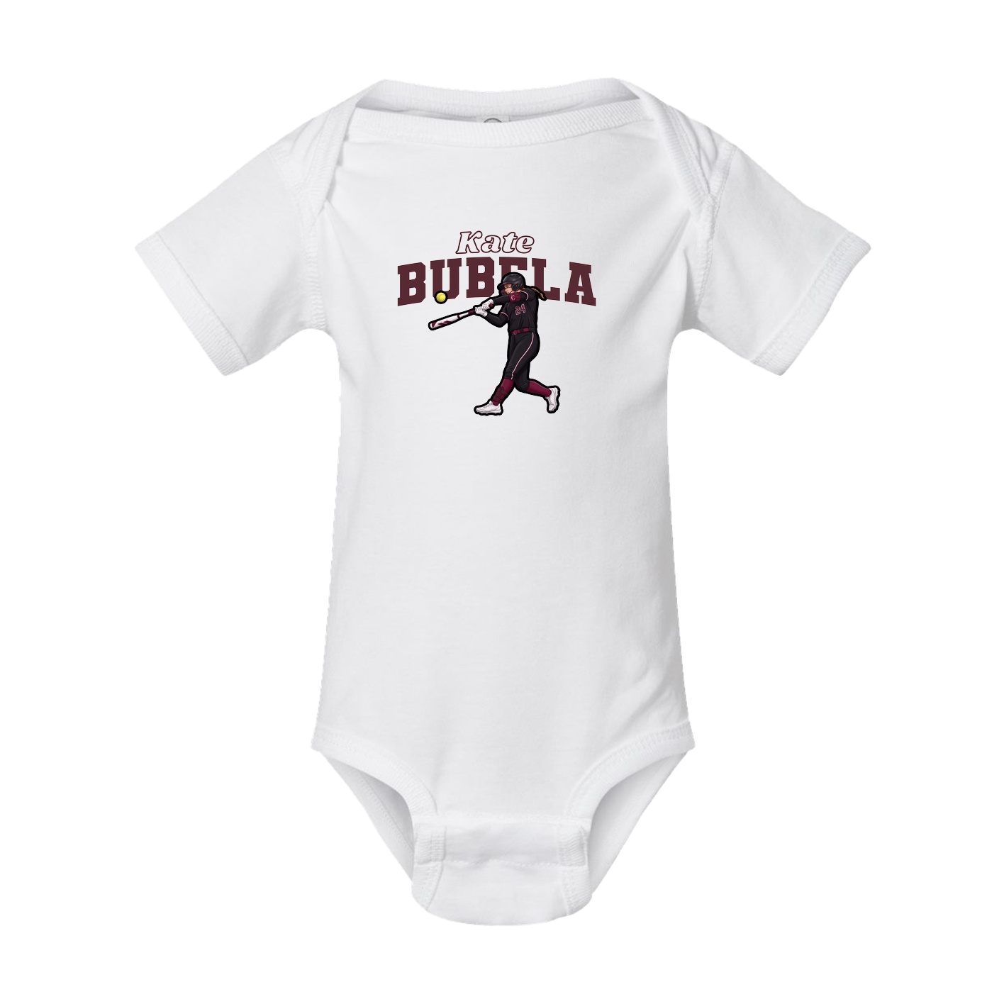 Baby Onesie — Name Arch in White