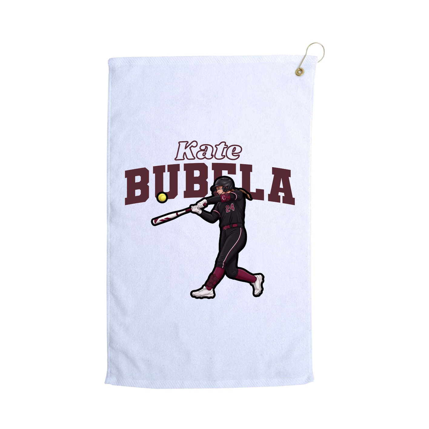 Golf Towel — Name Arch in White