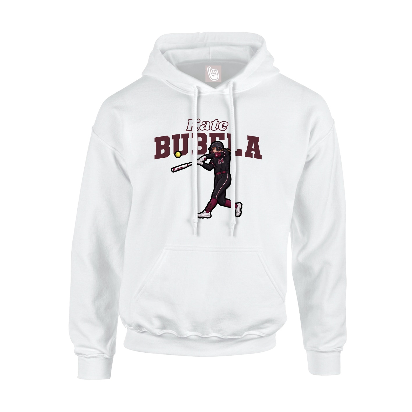 Youth Hoodie — Name Arch in White