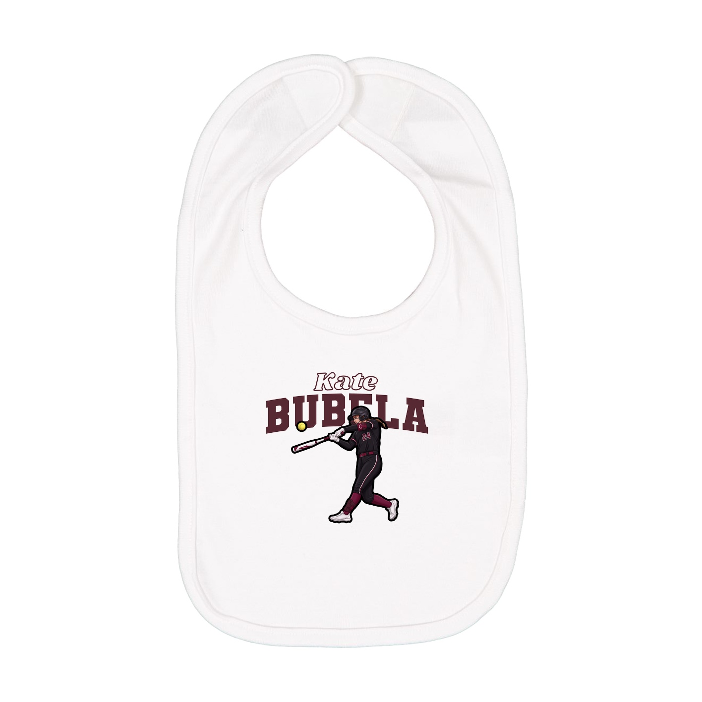 Infant Bib — Name Arch in White