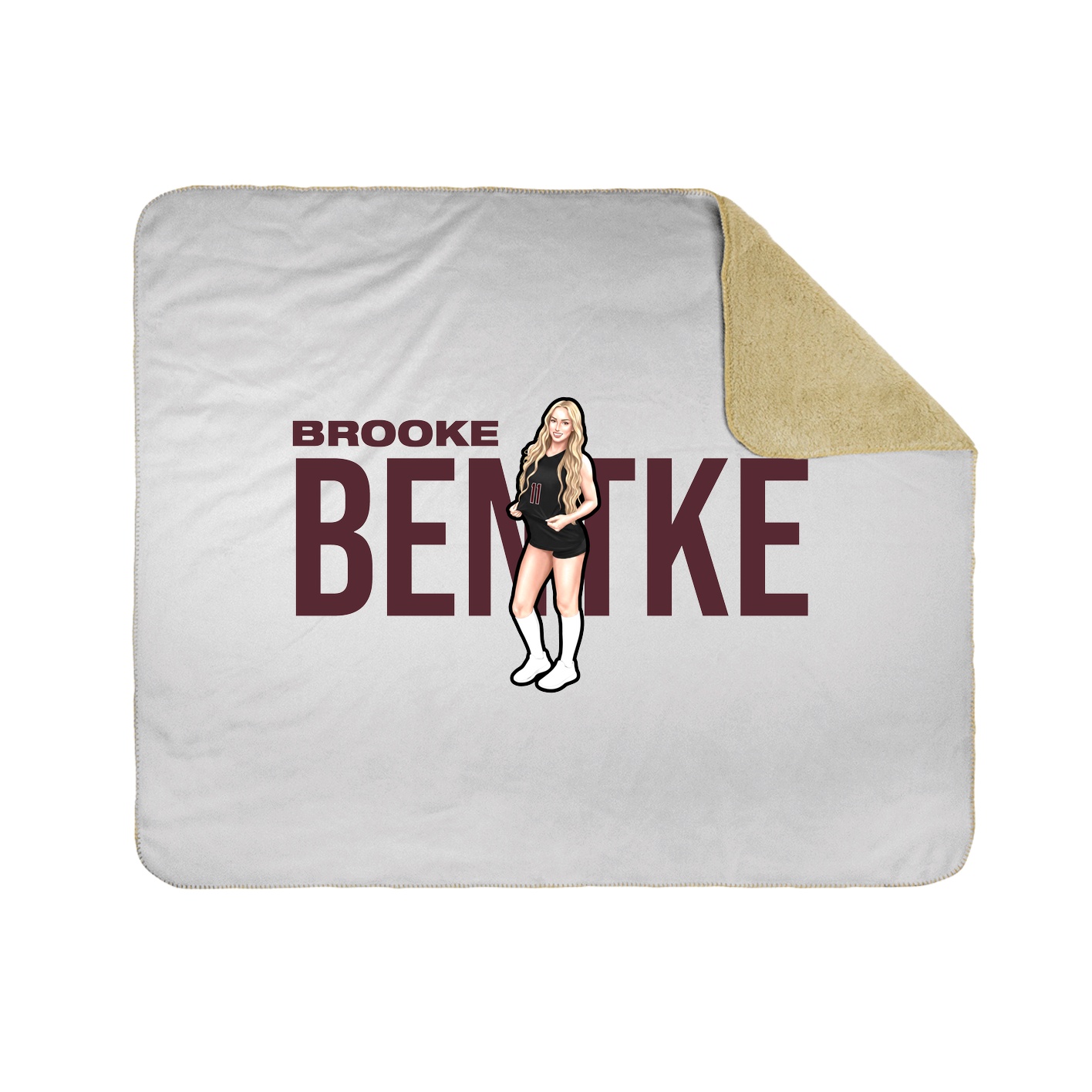 Throw Blanket — Player Name in White