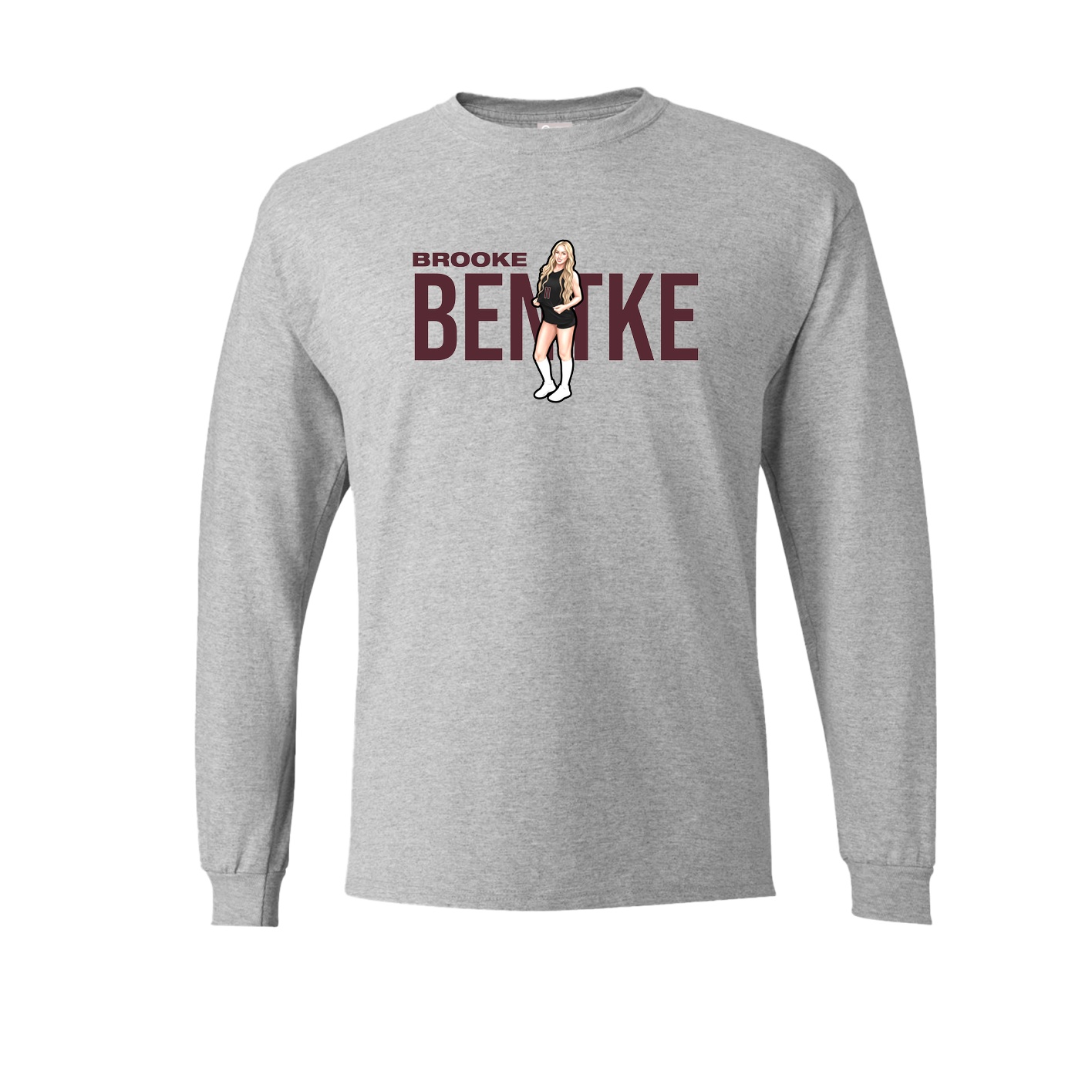 Long Sleeve Tee — Player Name in Grey