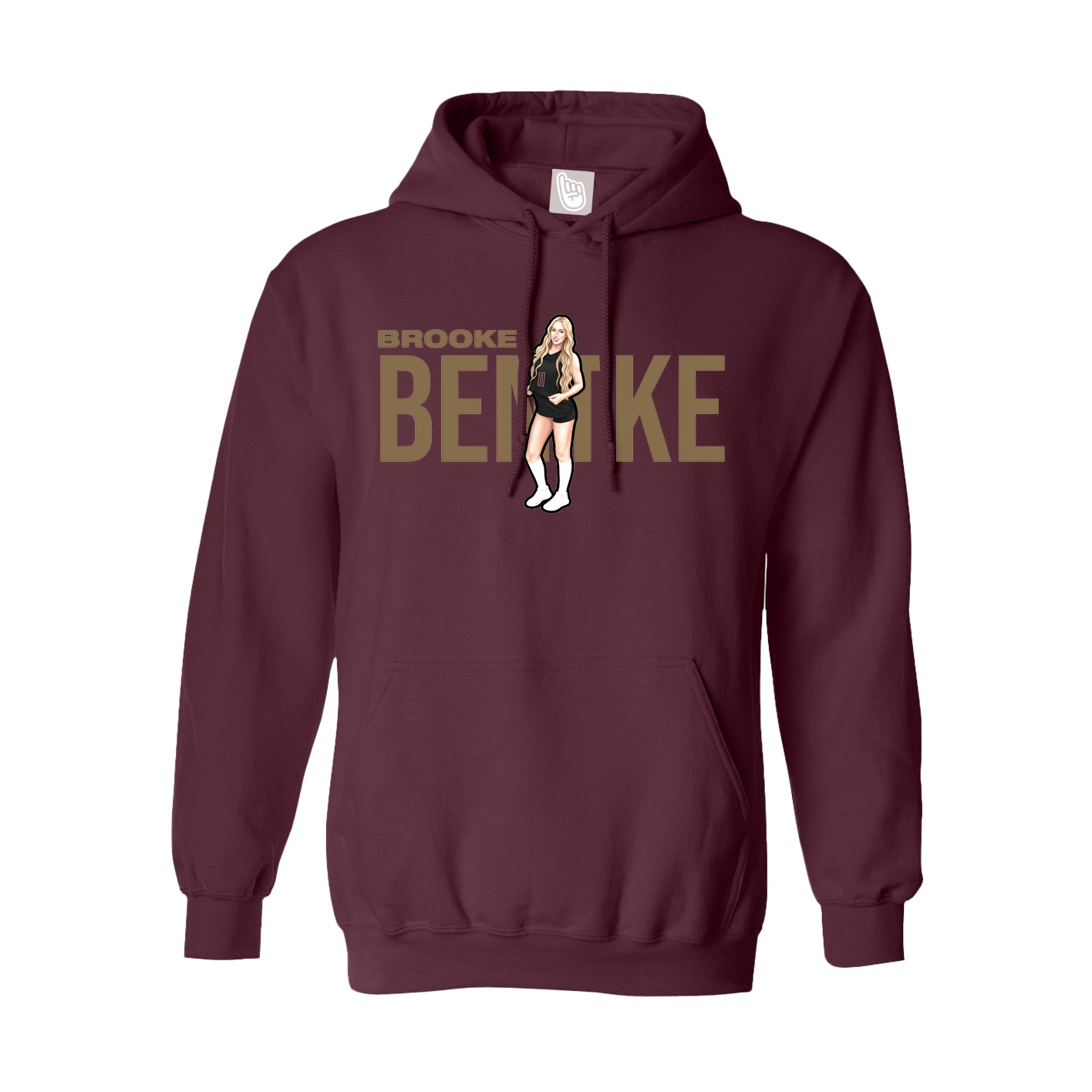 Youth Hoodie — Player Name in Maroon