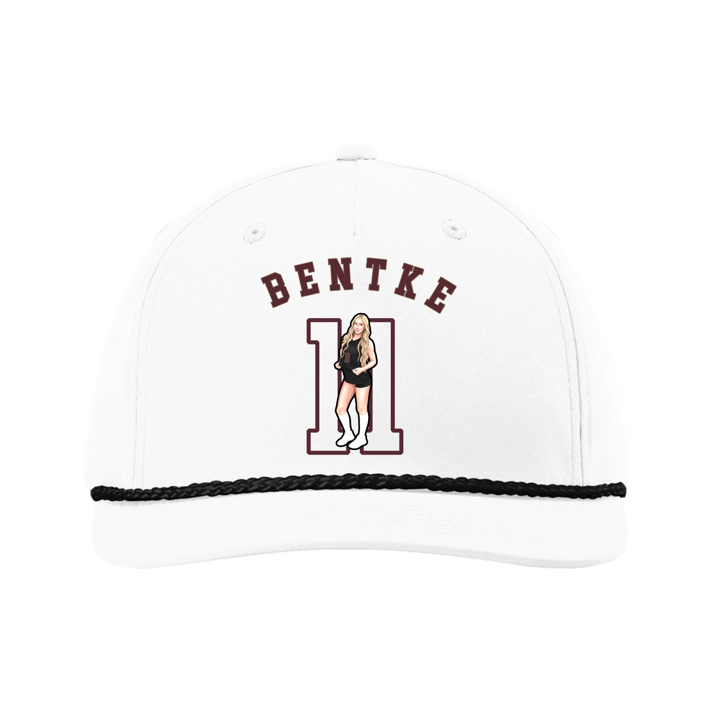 Five-Panel Classic Rope Cap — Shirsey Arch in White