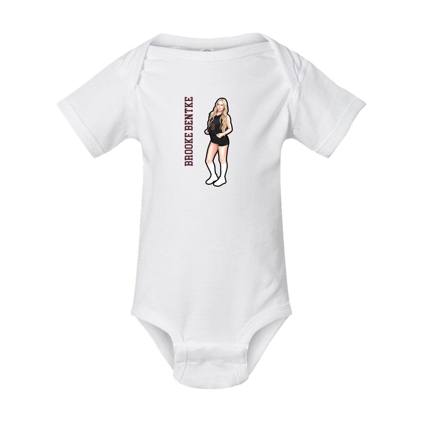 Baby Onesie — Name Vertical in White