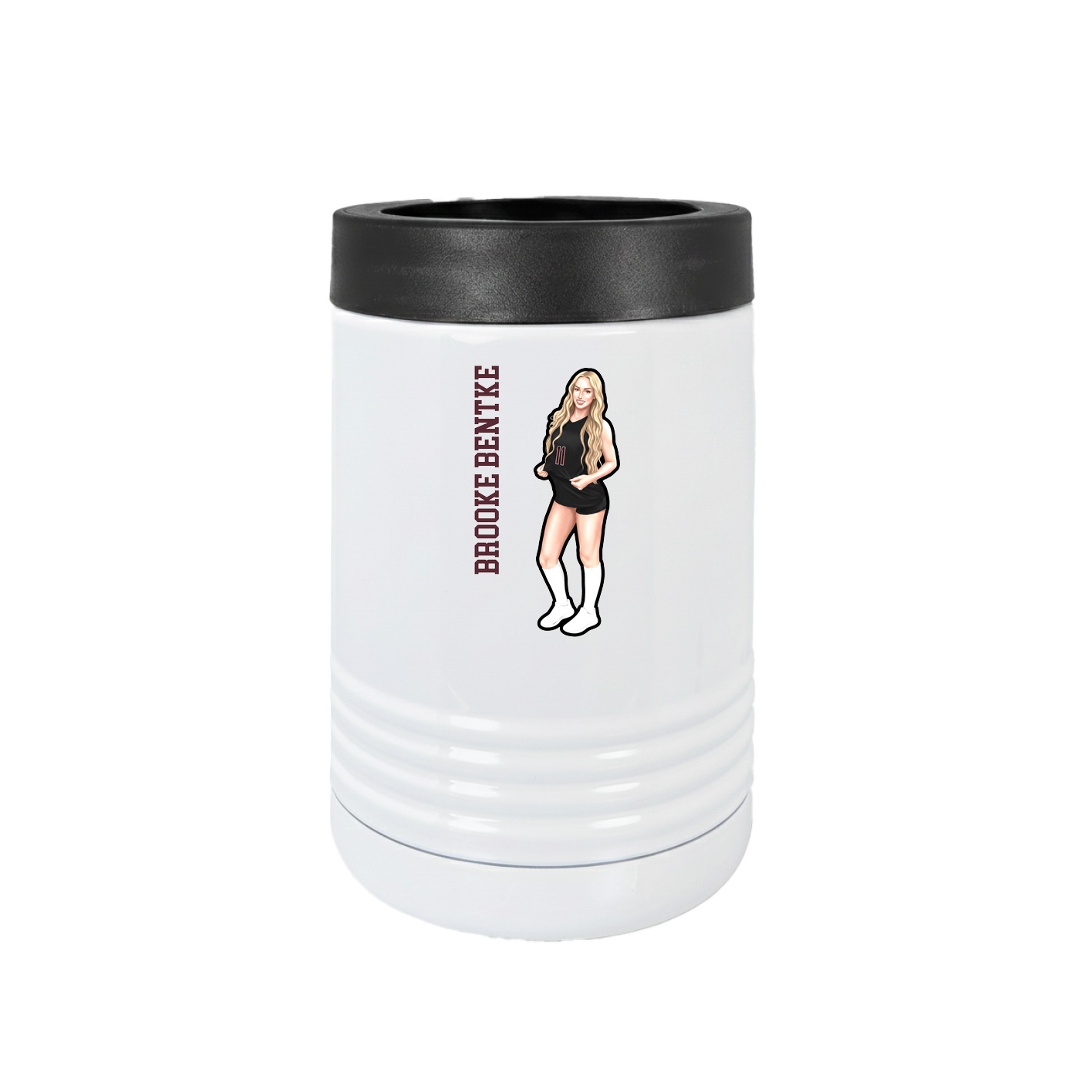 Beverage Holder — Name Vertical in White