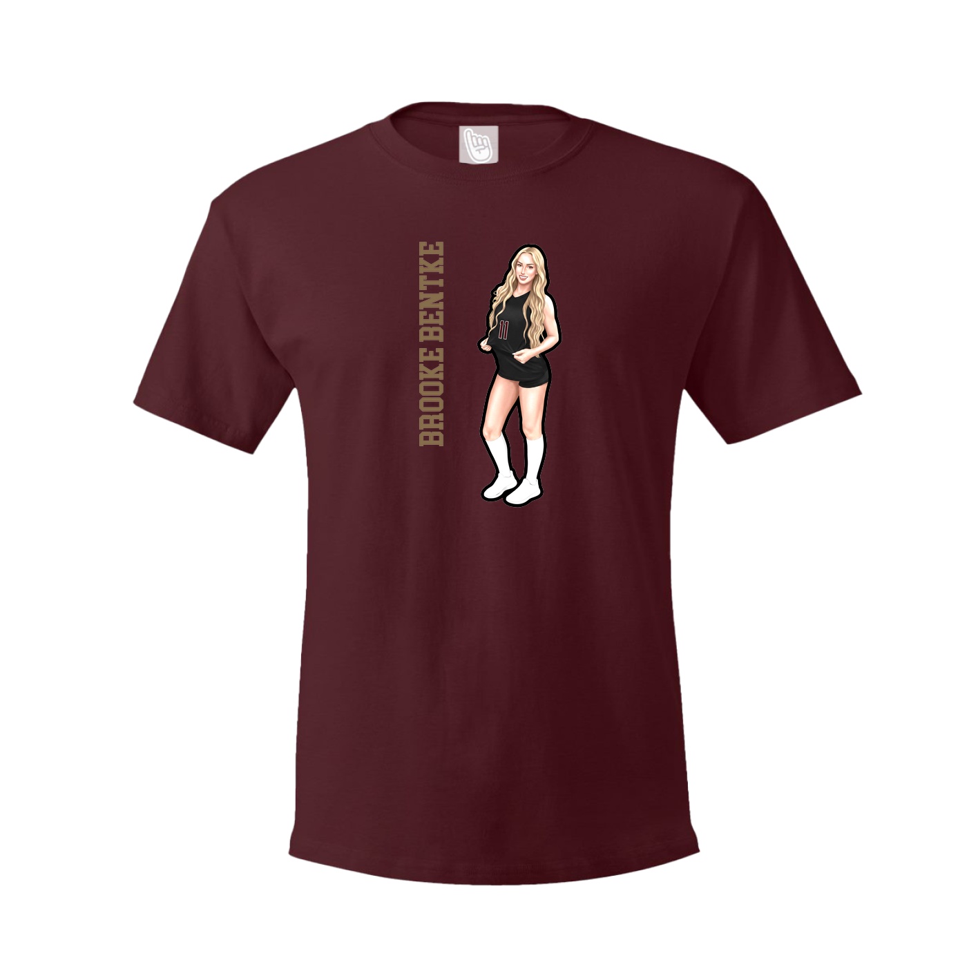 Tee — Name Vertical in Maroon