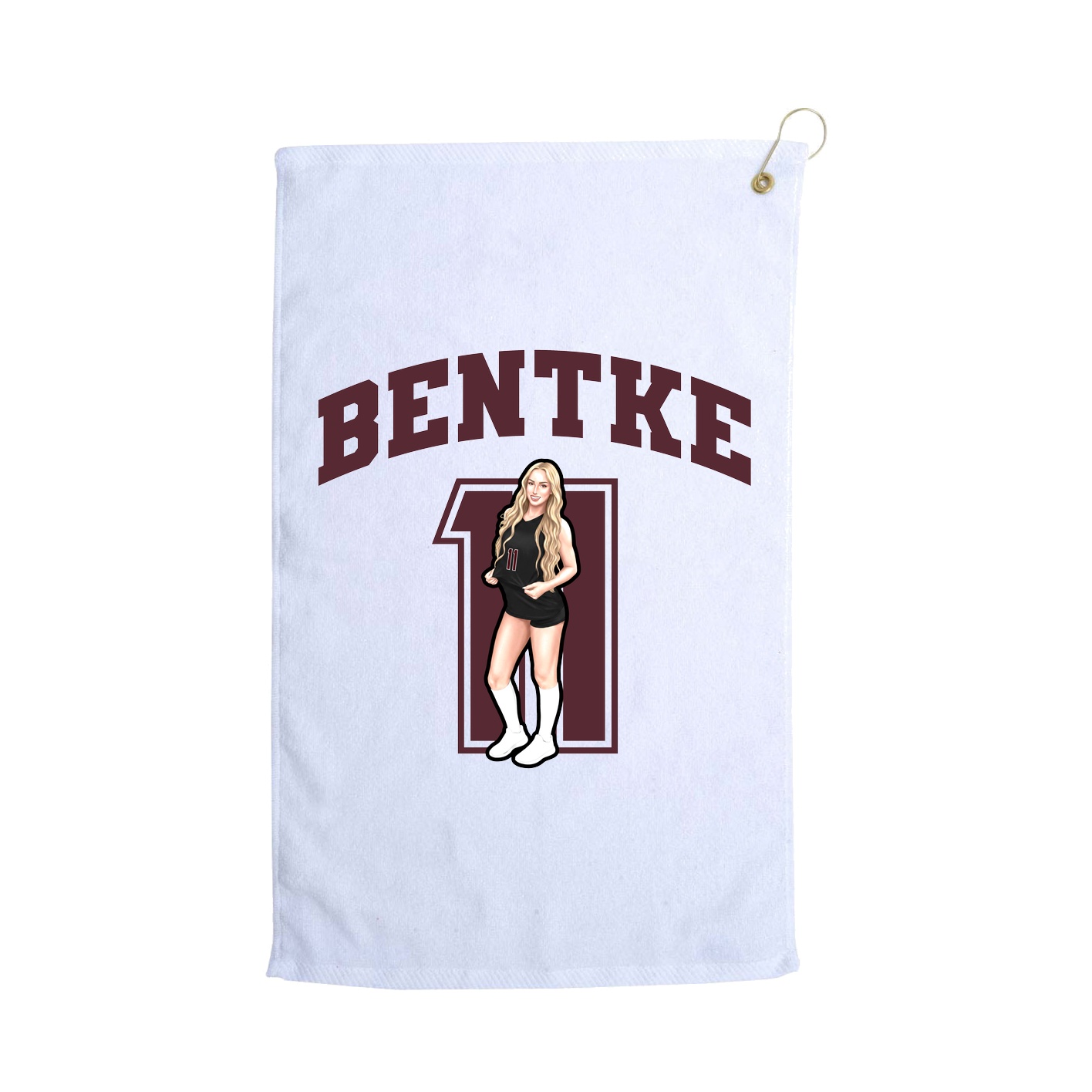 Golf Towel — Number in White