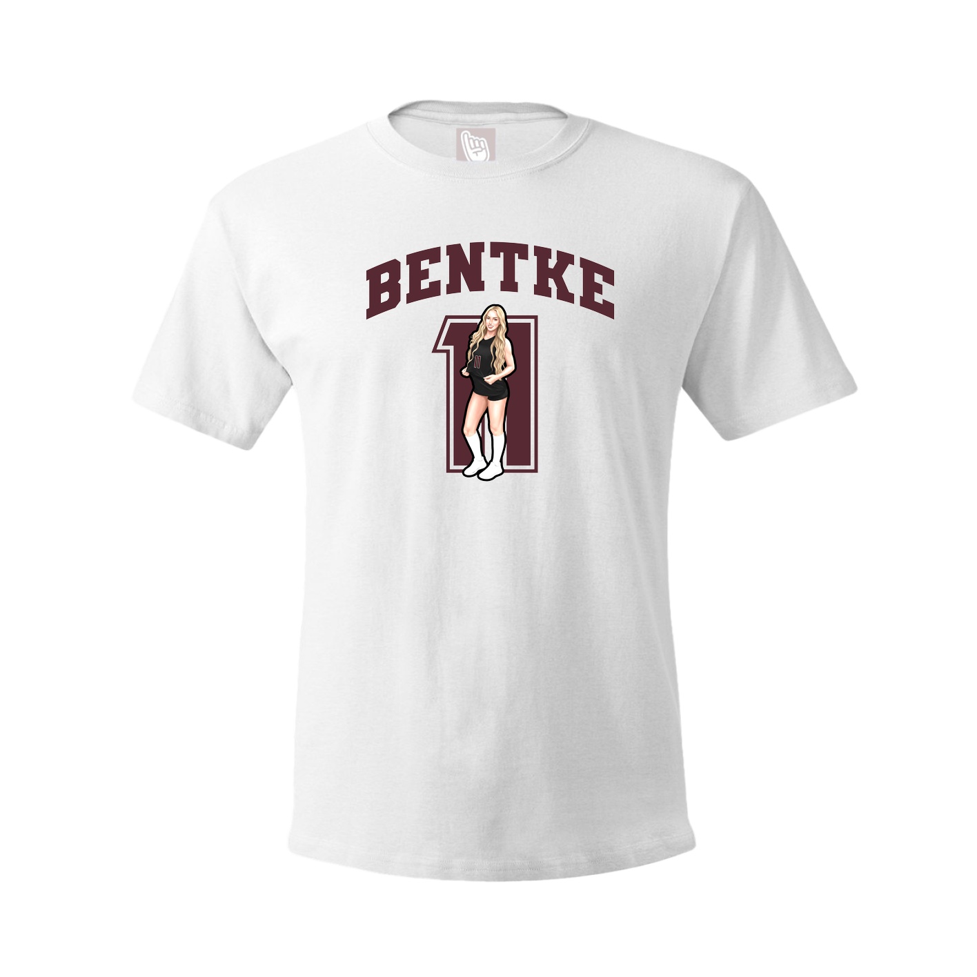 Youth Tee — Number in White