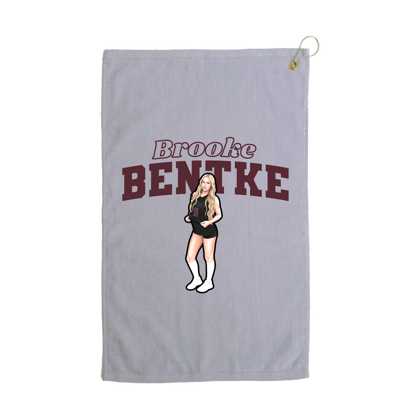 Golf Towel — Name Arch in Grey