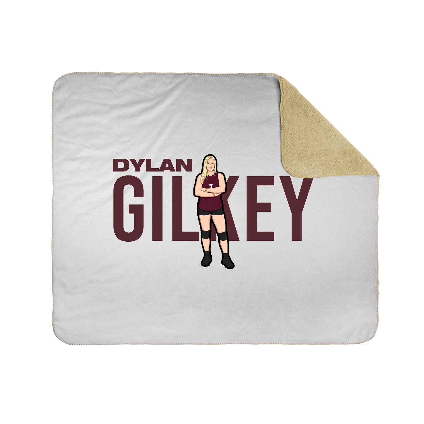 Throw Blanket — Player Name in White
