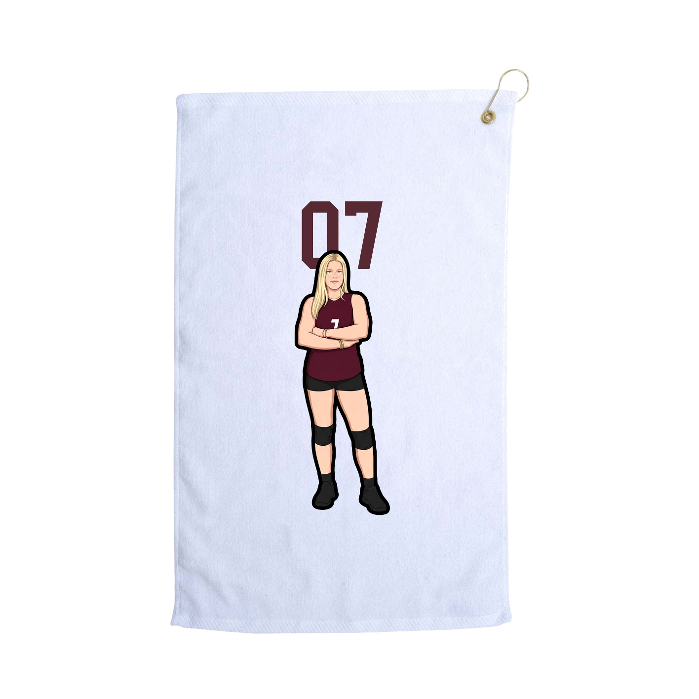 Golf Towel — Number Top in White