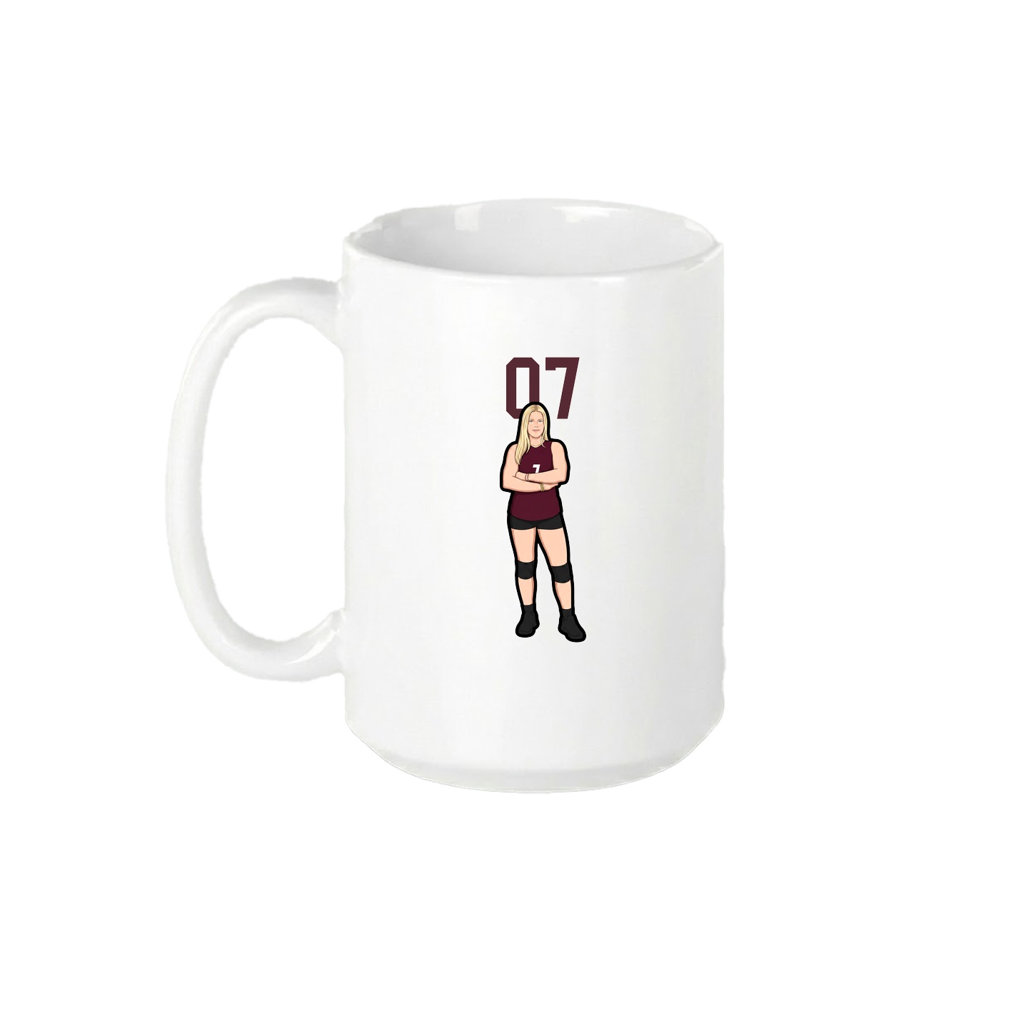 15oz Coffee Mug — Number Top in White