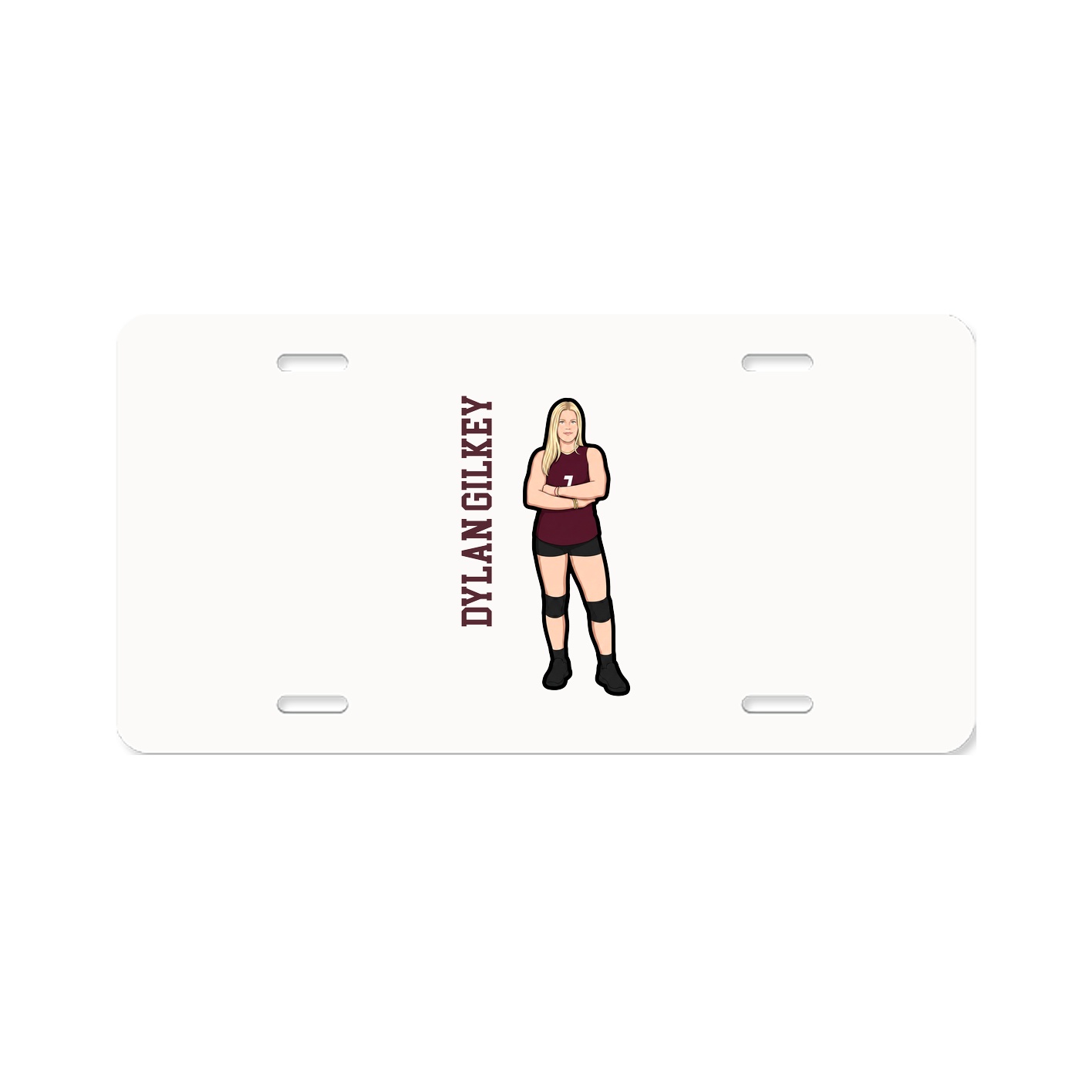License Plate — Name Vertical in Classic