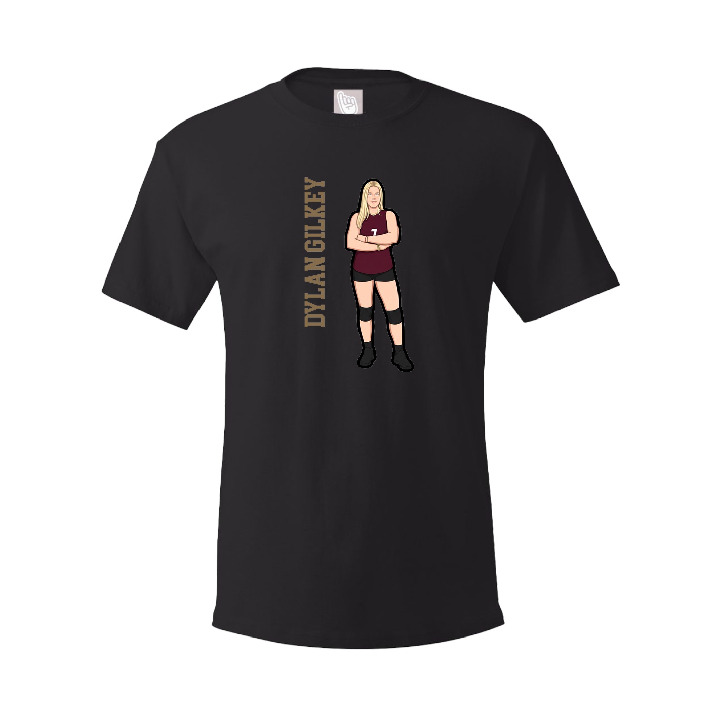 Youth Tee — Name Vertical in Black