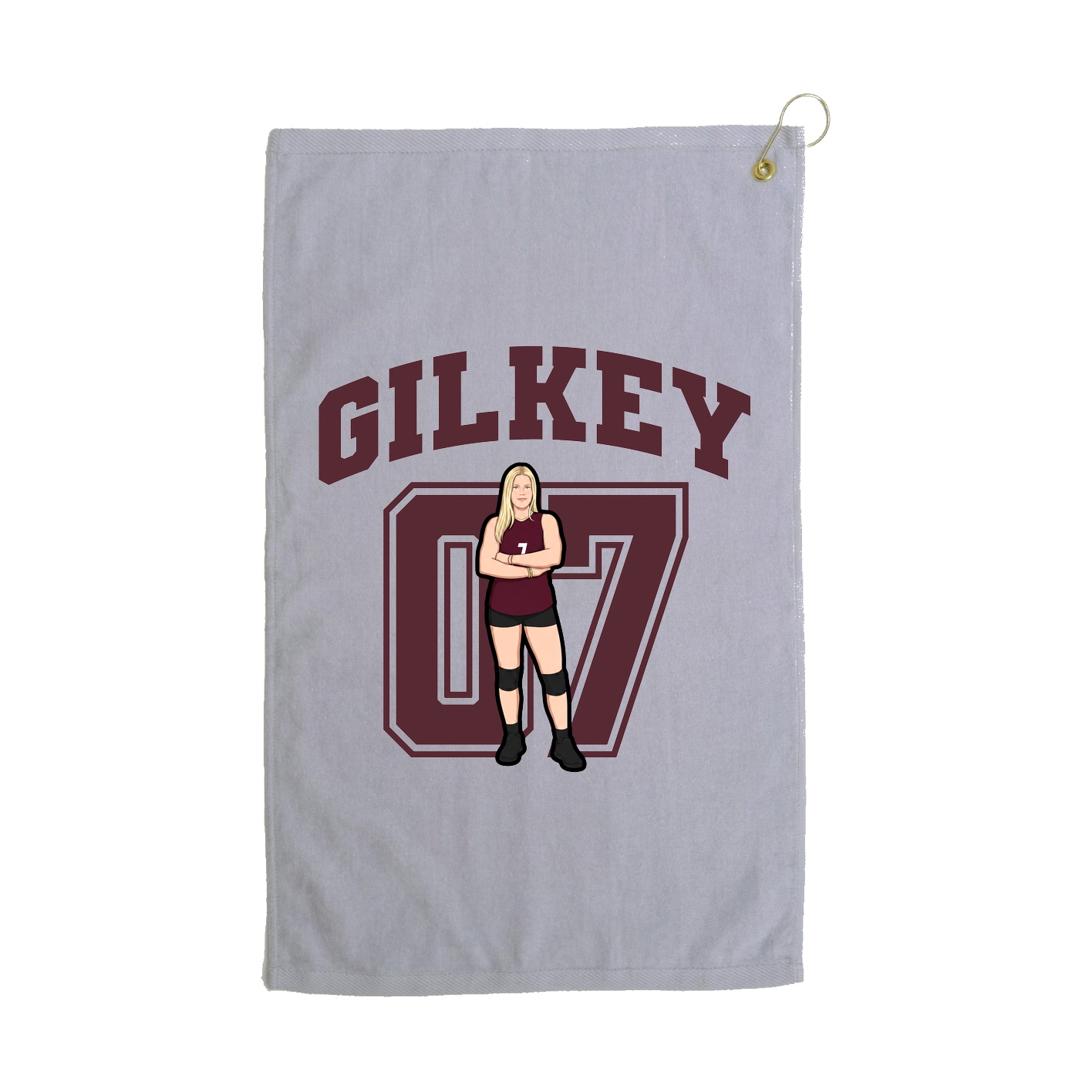 Golf Towel — Number in Grey