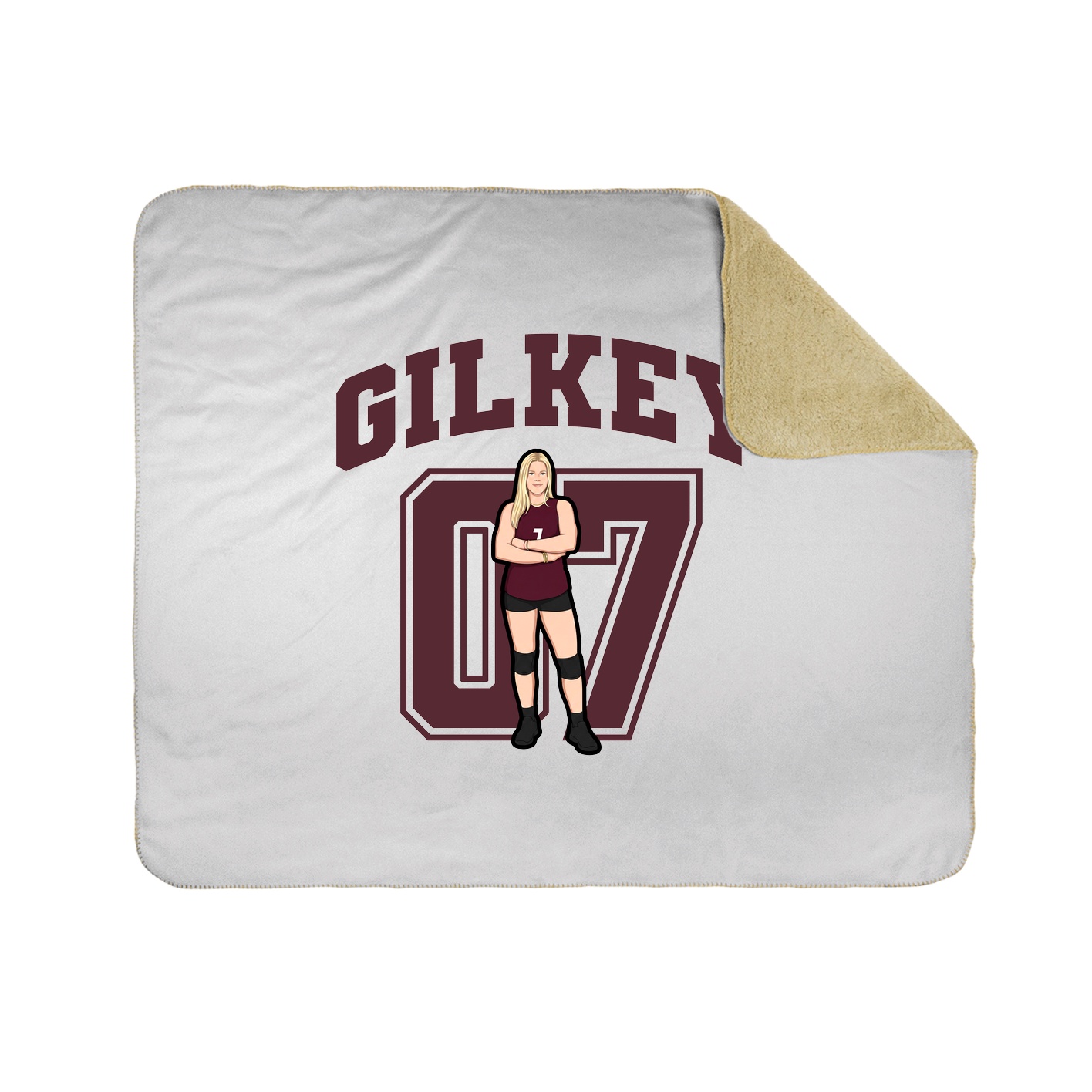 Throw Blanket — Number in White