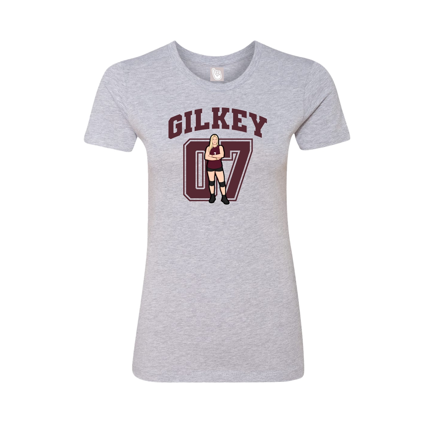 Fitted Women's Tee — Number in Grey