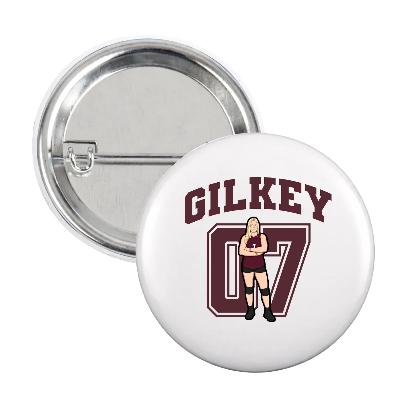 Game Day Button — Number in White