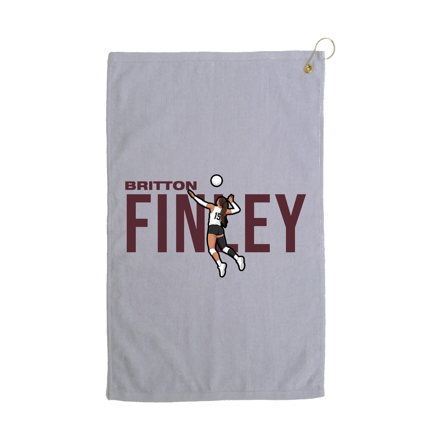 Golf Towel — Player Name in Grey