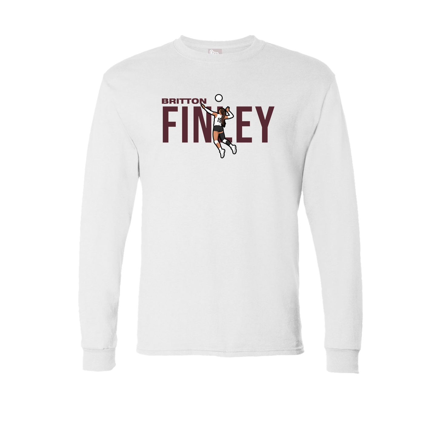 Long Sleeve Tee — Player Name in White