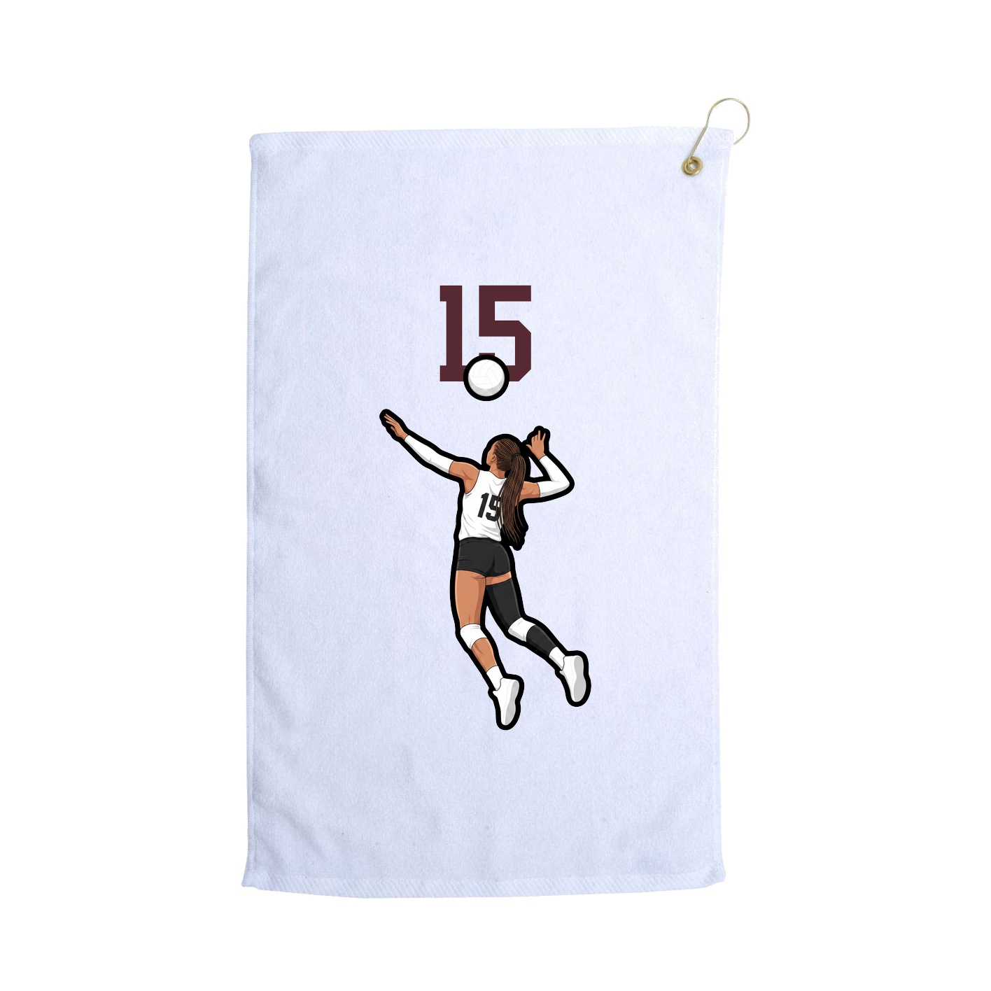 Golf Towel — Number Top in White