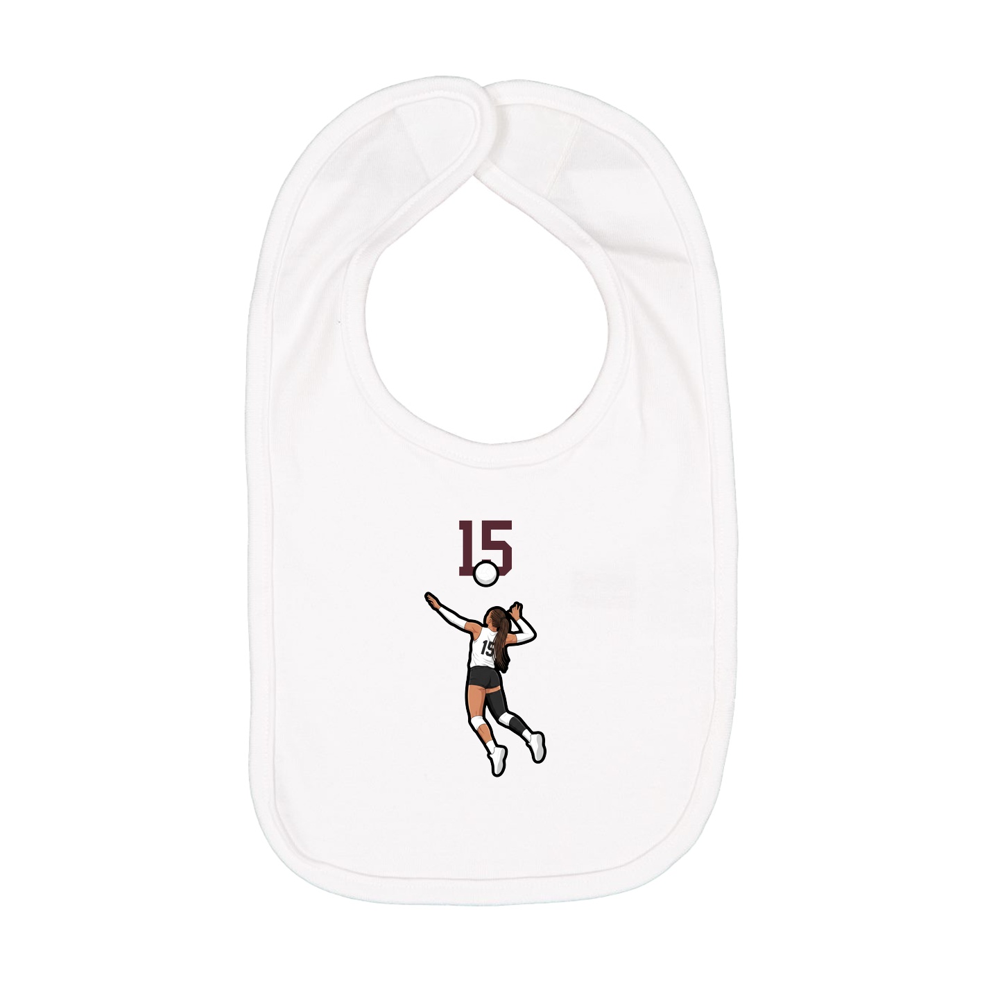 Infant Bib — Number Top in White