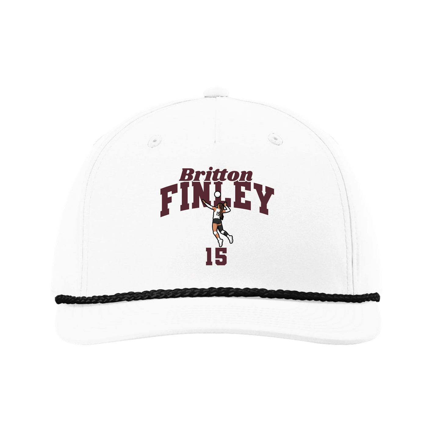 Five-Panel Classic Rope Cap — Signature Arch in White