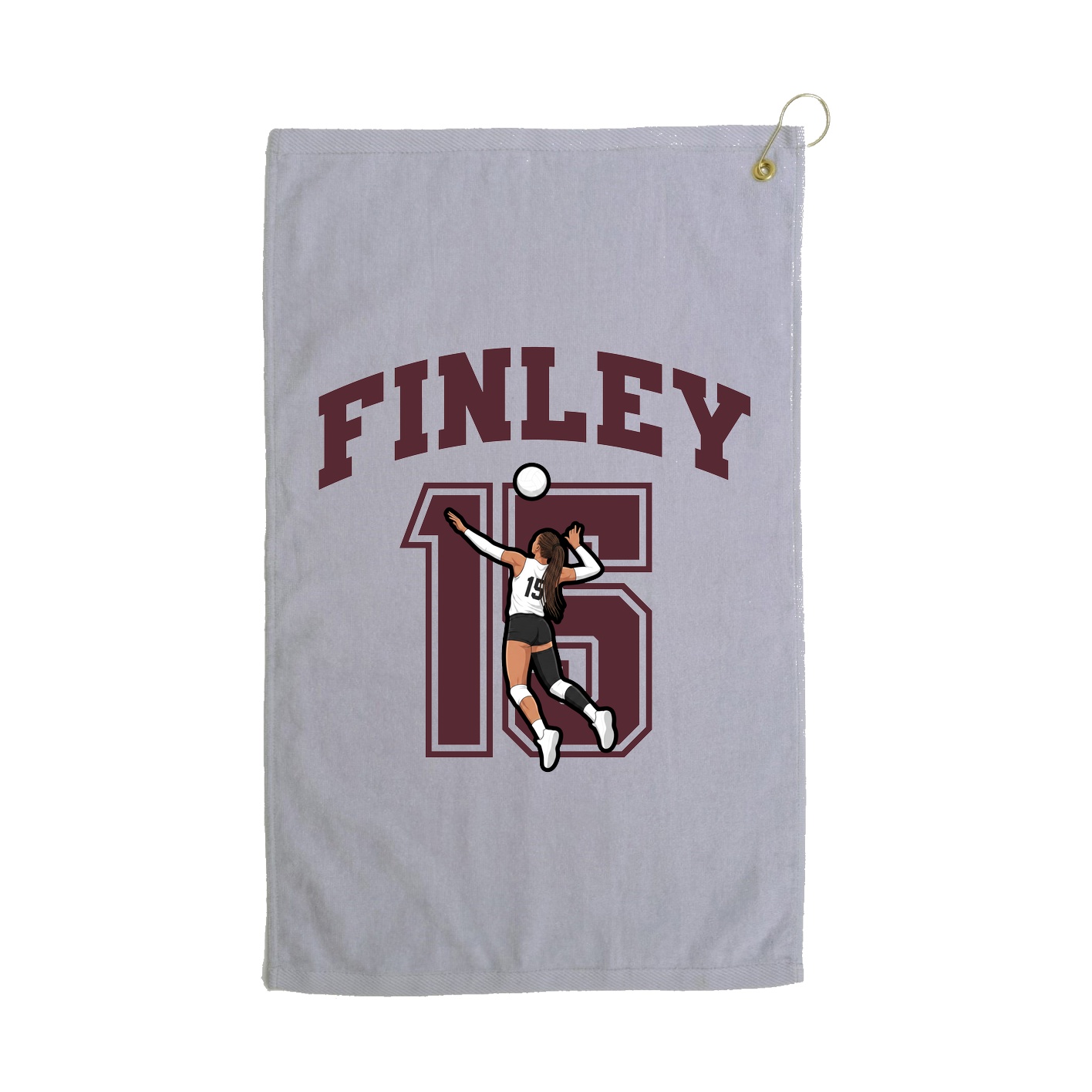 Golf Towel — Number in Grey