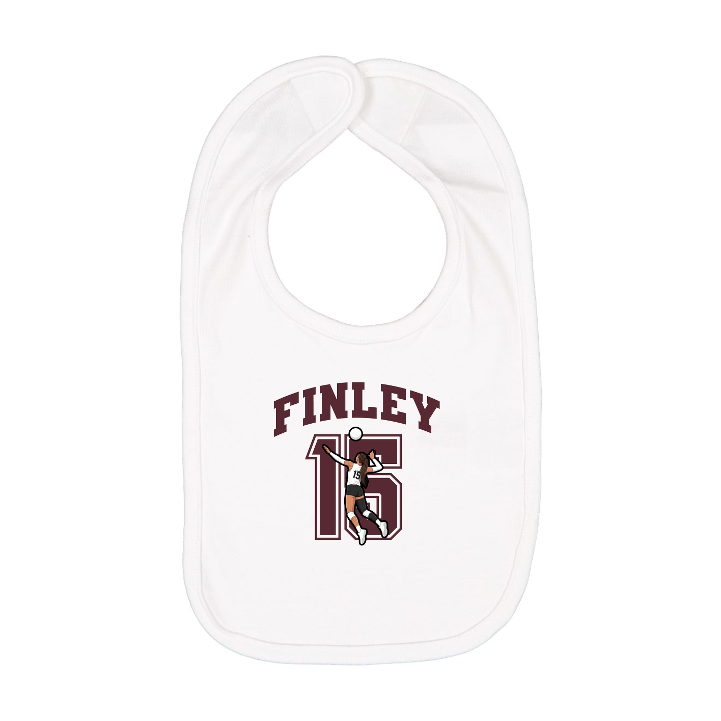 Infant Bib — Number in White
