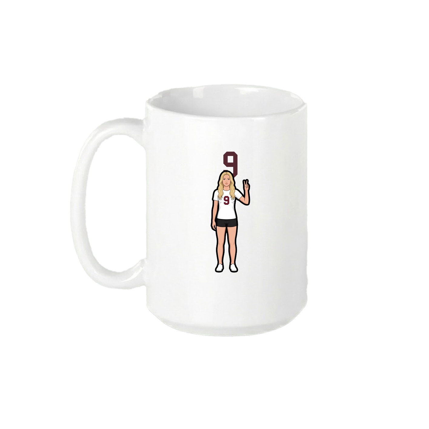 15oz Coffee Mug — Number Top in White