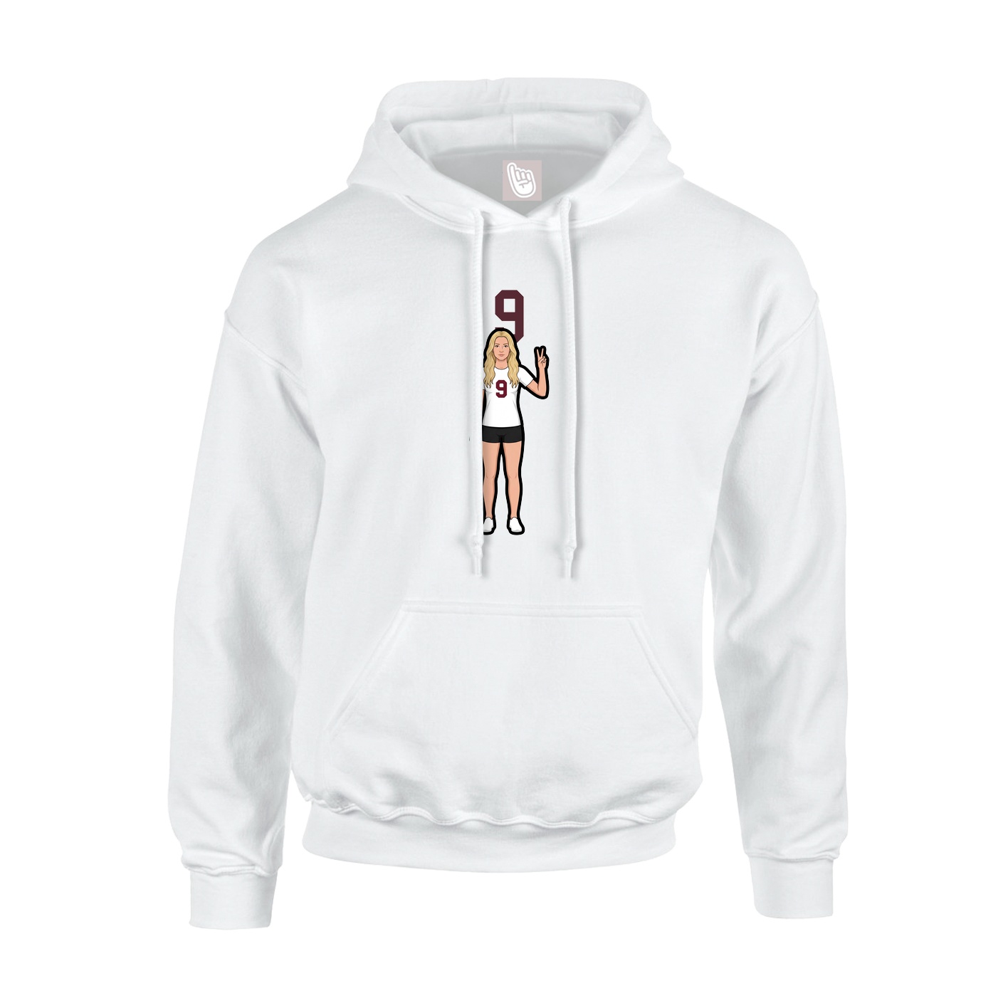 Hoodie — Number Top in White