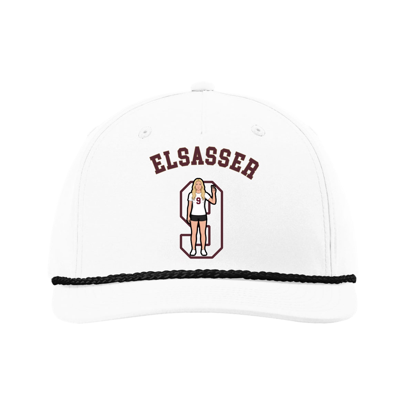 Five-Panel Classic Rope Cap — Shirsey Arch in White