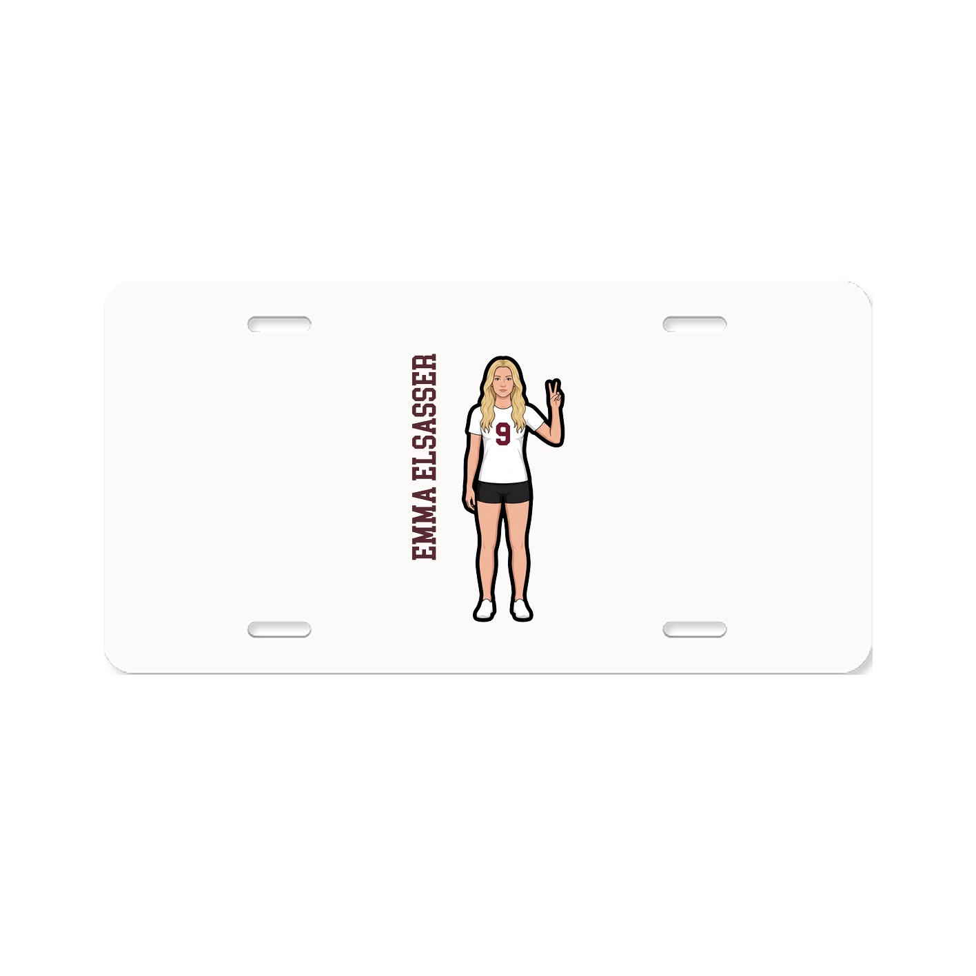 License Plate — Name Vertical in Classic