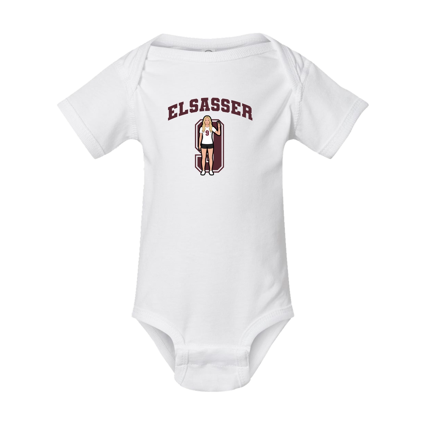 Baby Onesie — Number in White