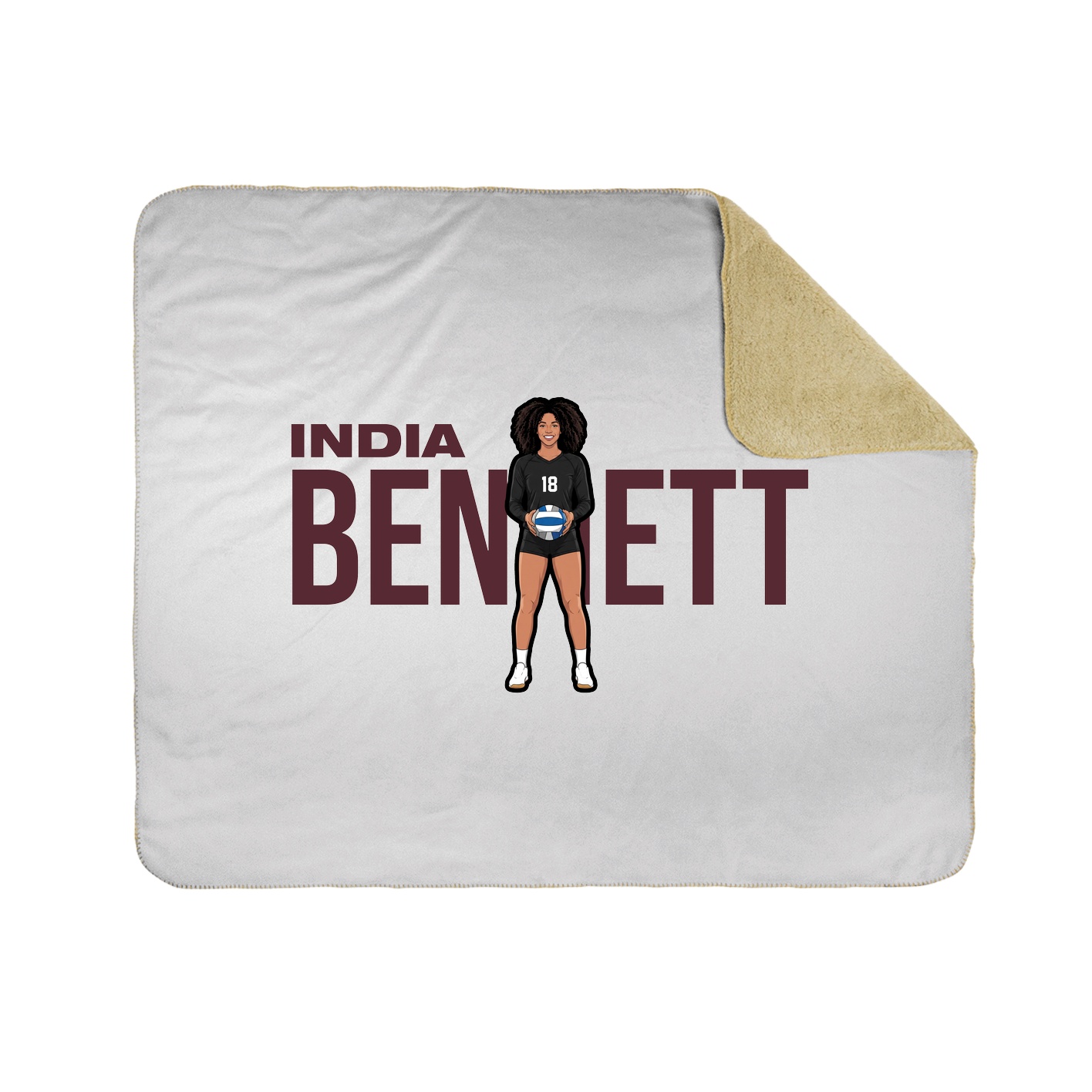Throw Blanket — Player Name in White