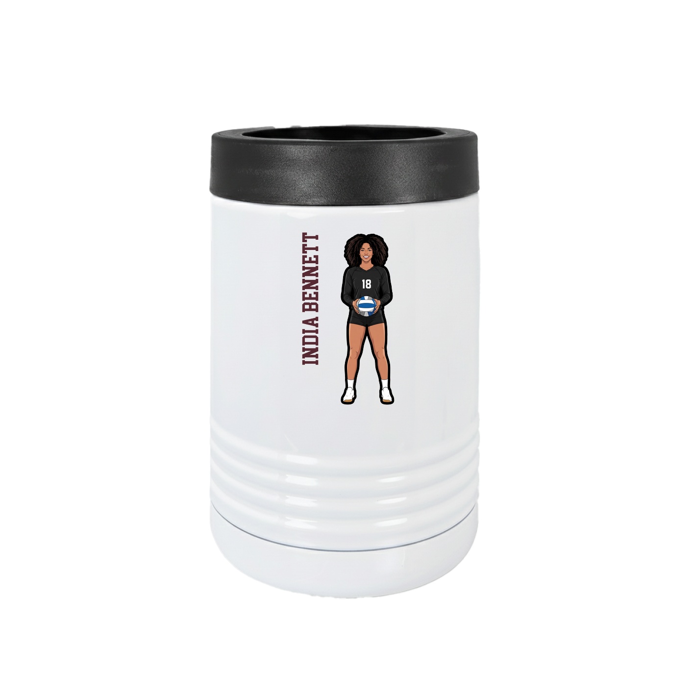 Beverage Holder — Name Vertical in White