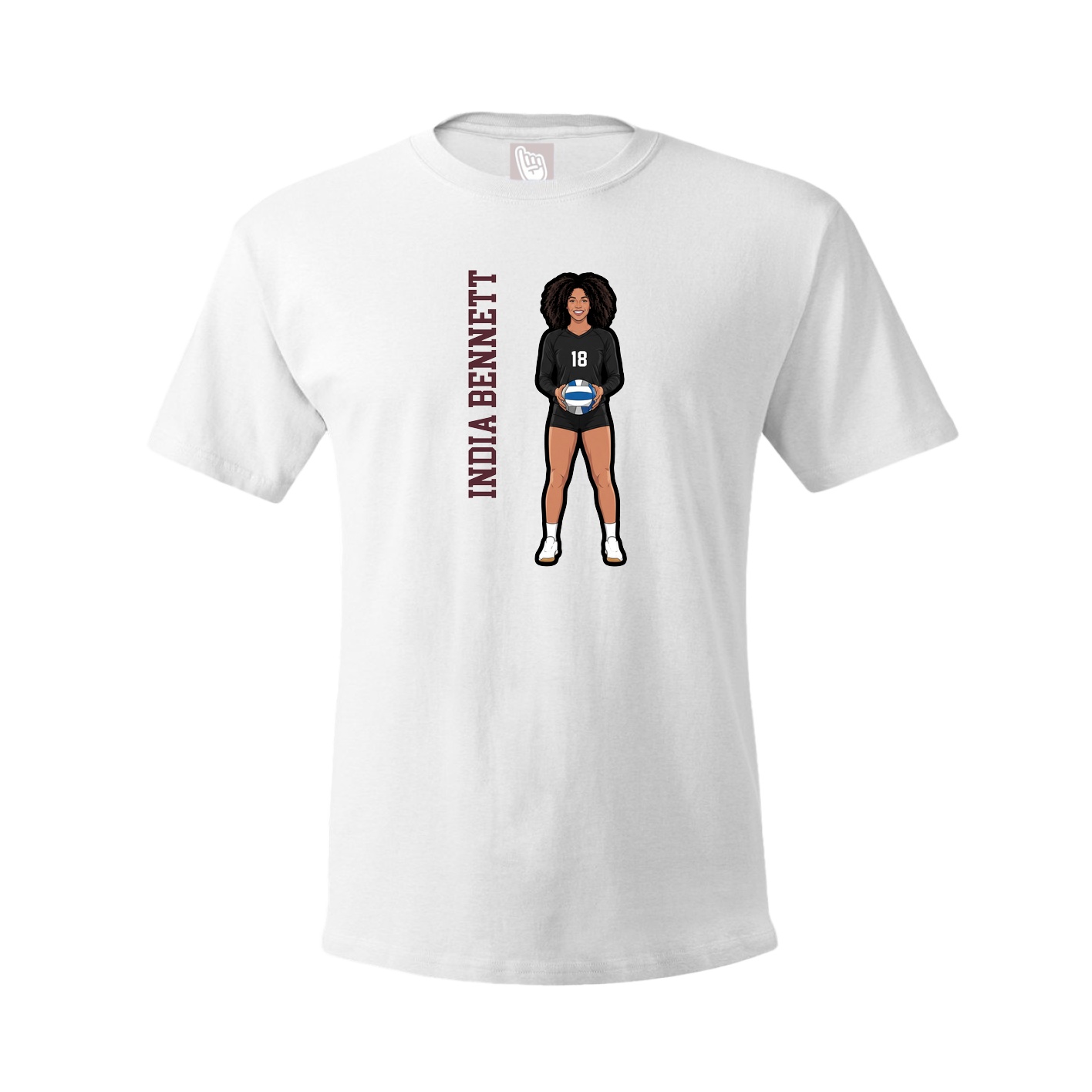 Tee — Name Vertical in White