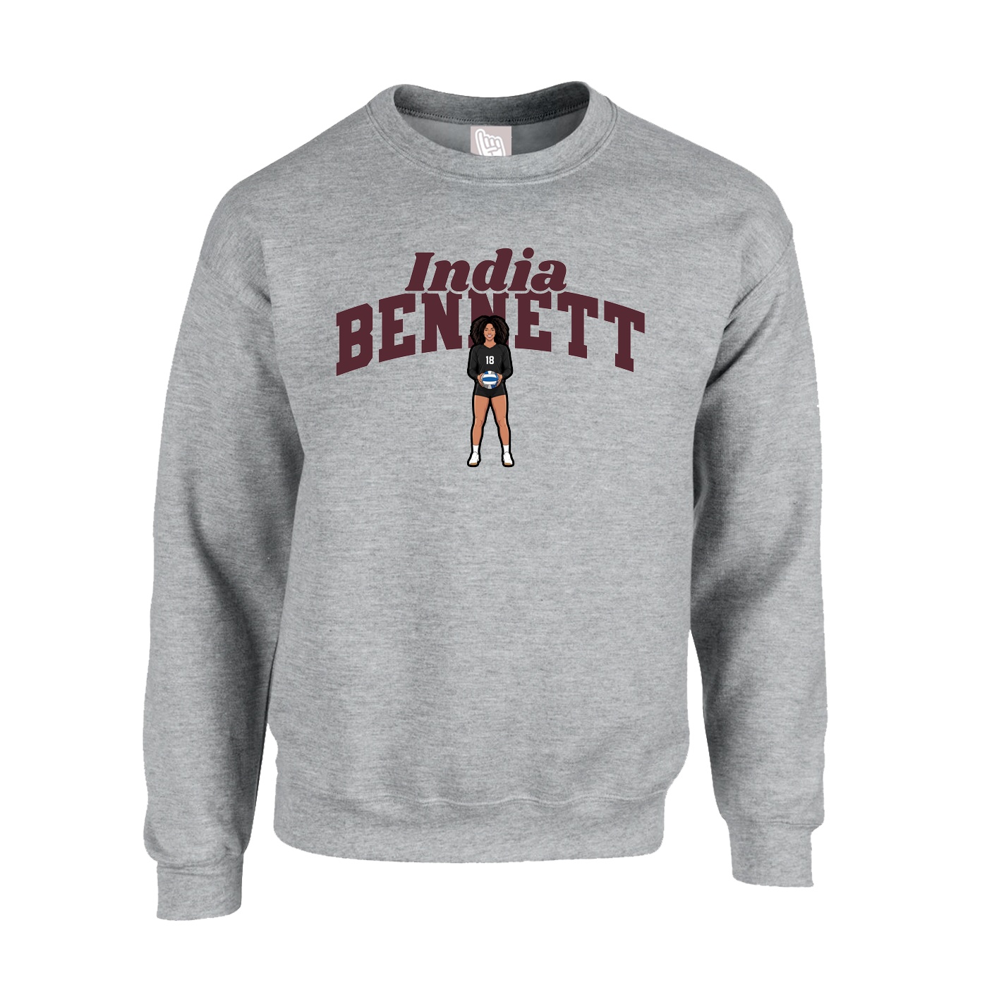 Fleece Crew — Signature Arch in Grey