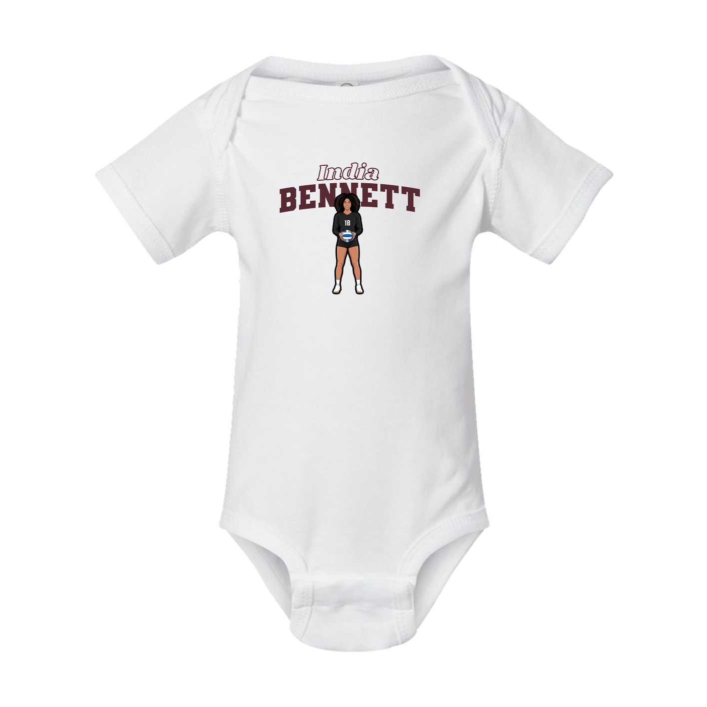 Baby Onesie — Name Arch in White