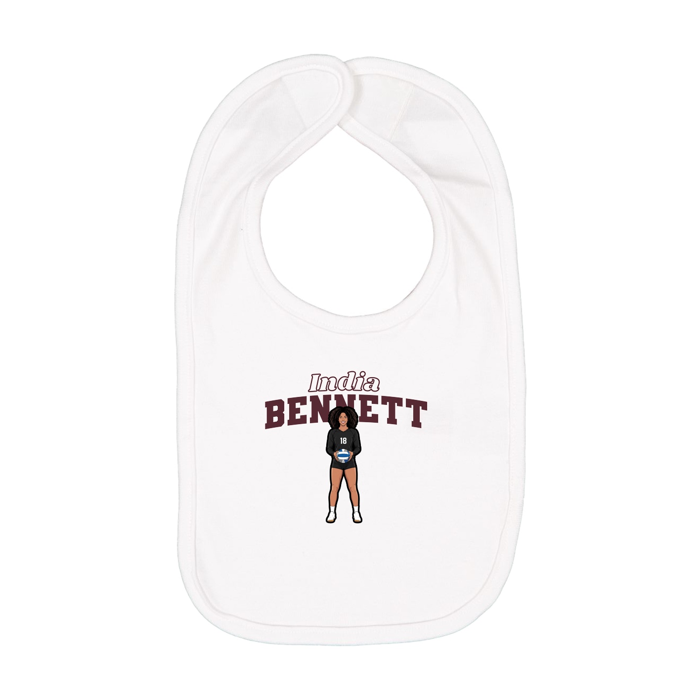 Infant Bib — Name Arch in White