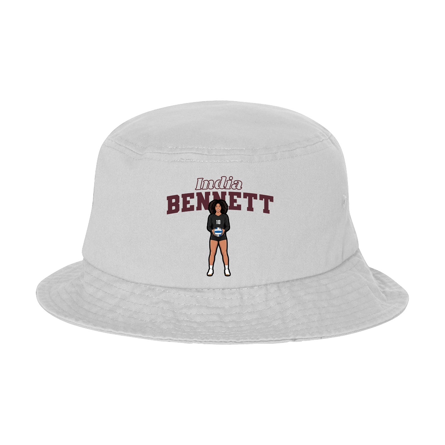 Bucket Cap — Name Arch in White