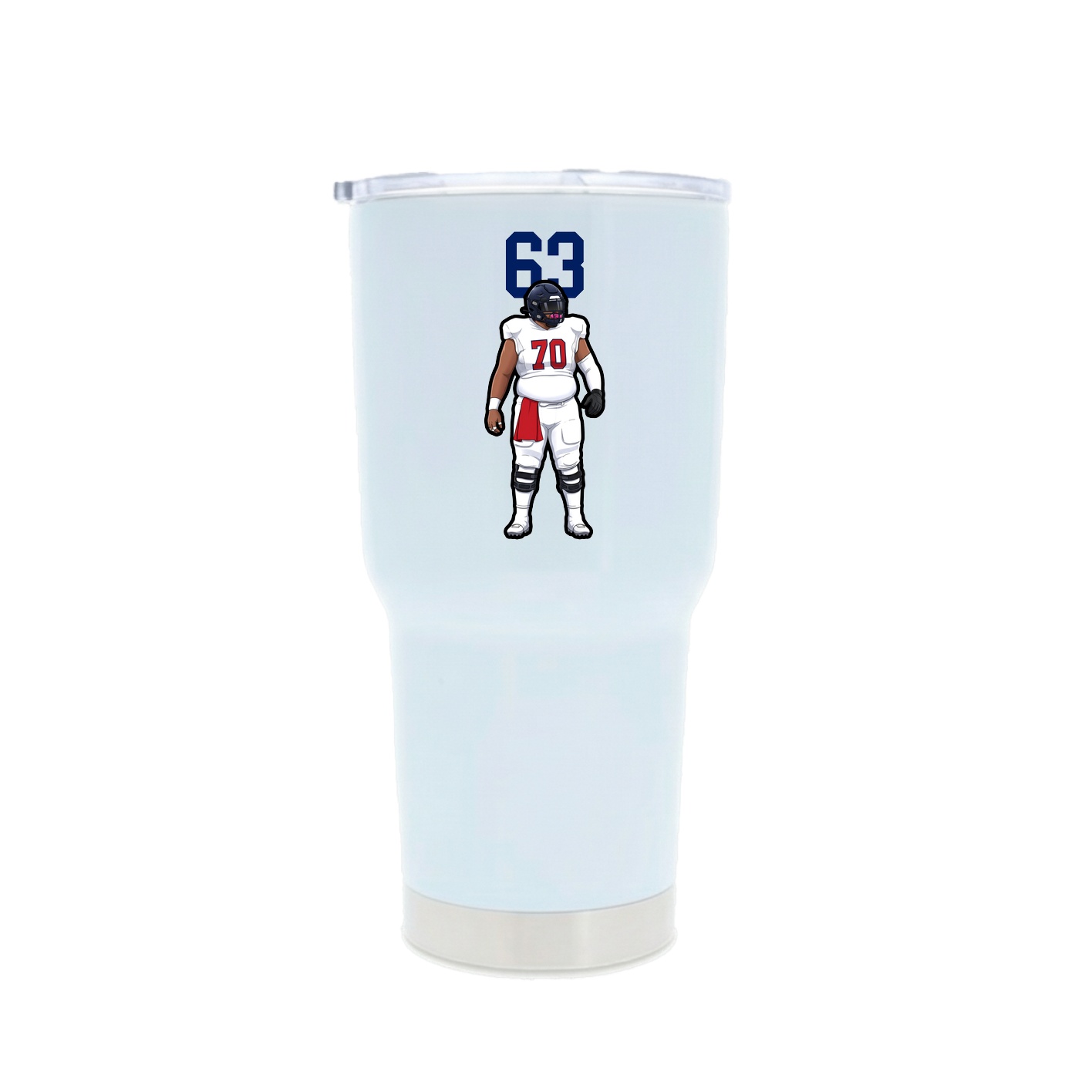 30oz Stainless Steel Tumbler — Number Top in White