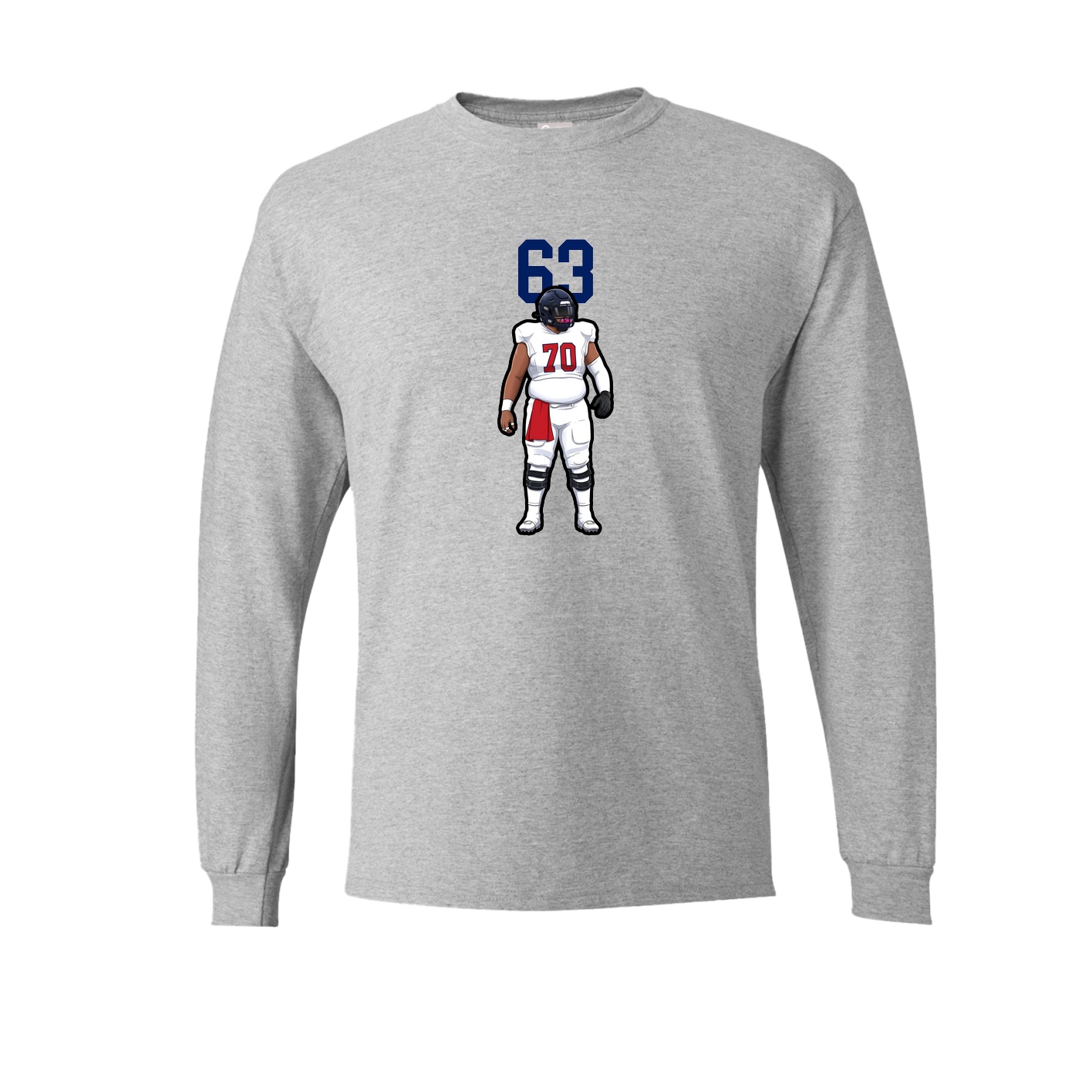 Long Sleeve Tee — Number Top in Grey