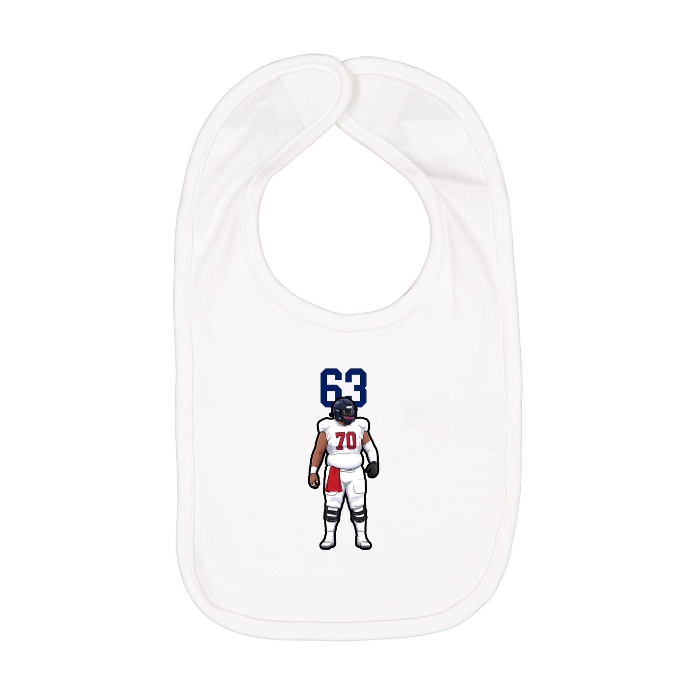 Infant Bib — Number Top in White